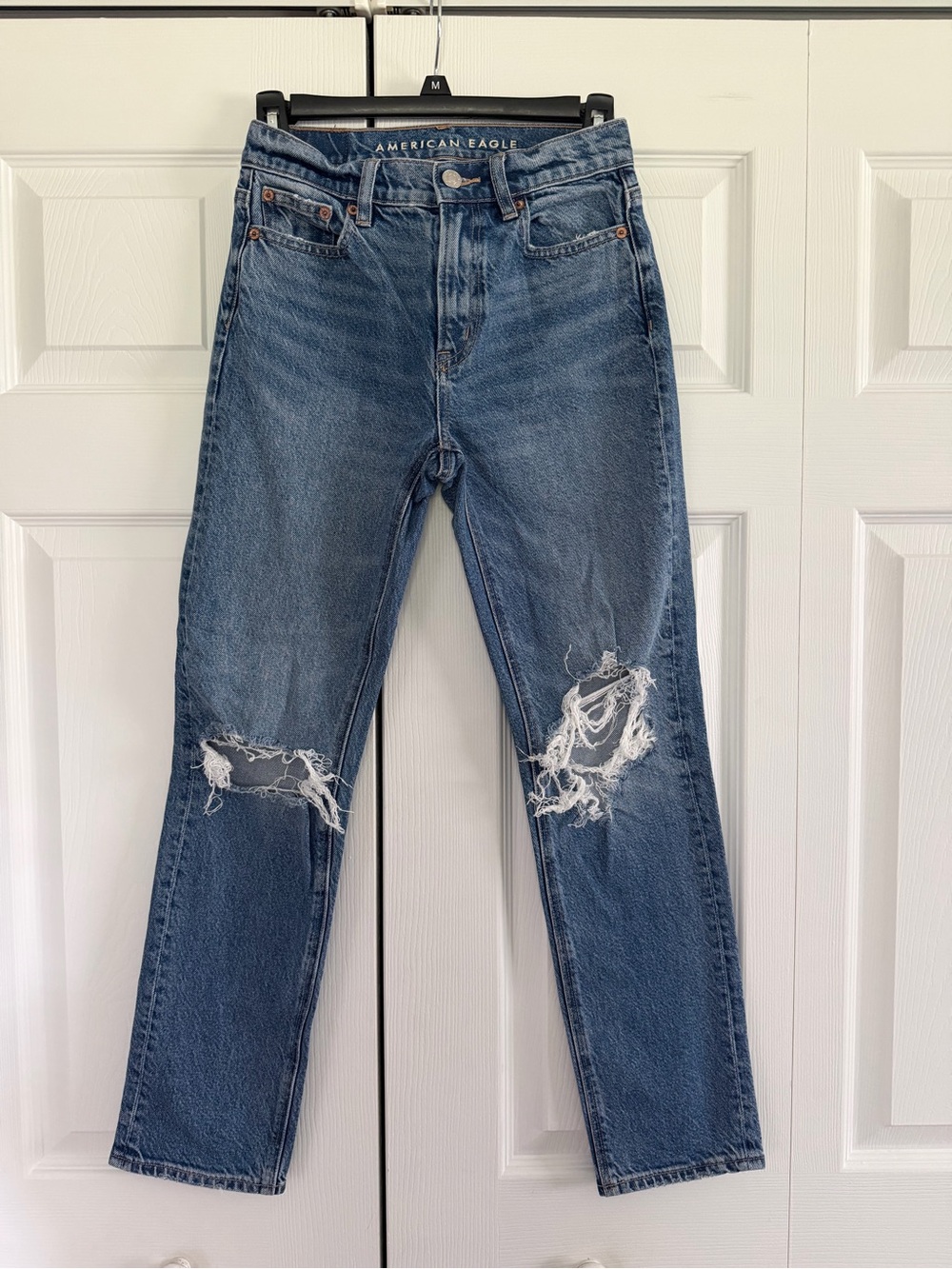 American Eagle Outfitters High-Rise Ripped Women's Jeans - Blue